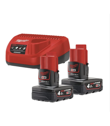 KIT 2 BATERÍAS 4 AH Y CARGADOR MILWAUKEE M12